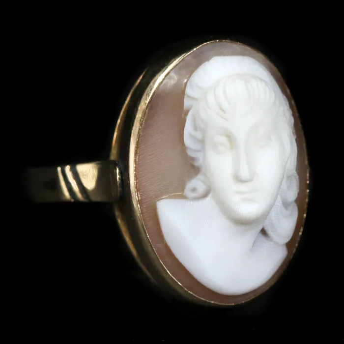 Estate 14k Yellow Gold Shell Cameo Ring Rothschild Trading Company Rings