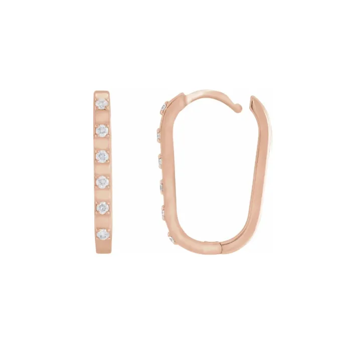 Everyday High Polished Alternating Diamond 20mm Hoops RACHEL LYNN CHICAGO Earrings