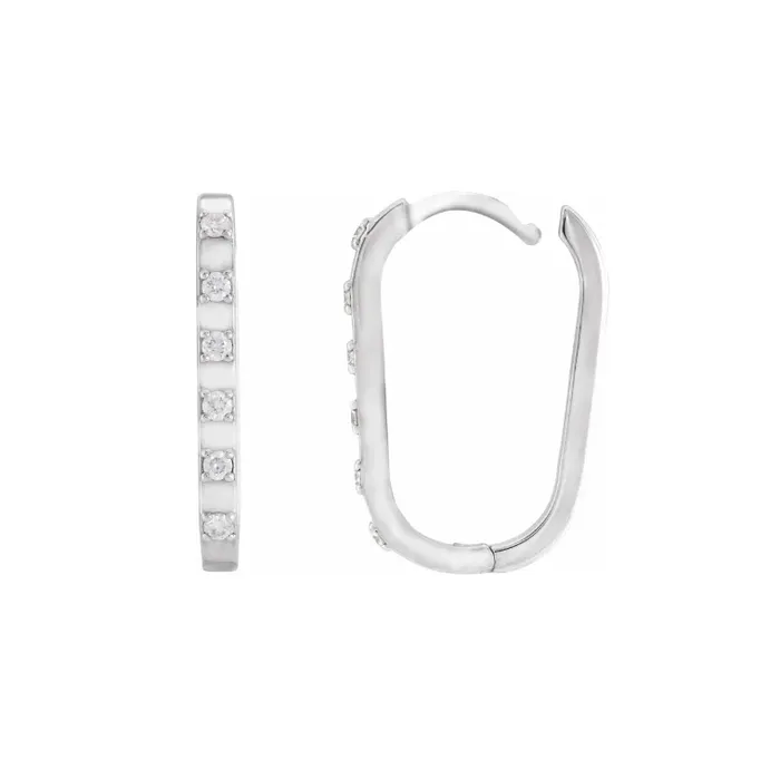 Everyday High Polished Alternating Diamond 20mm Hoops RACHEL LYNN CHICAGO Earrings