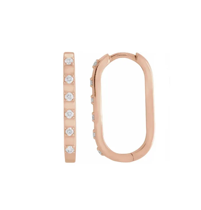 Everyday High Polished Alternating Diamond 20mm Hoops RACHEL LYNN CHICAGO Earrings