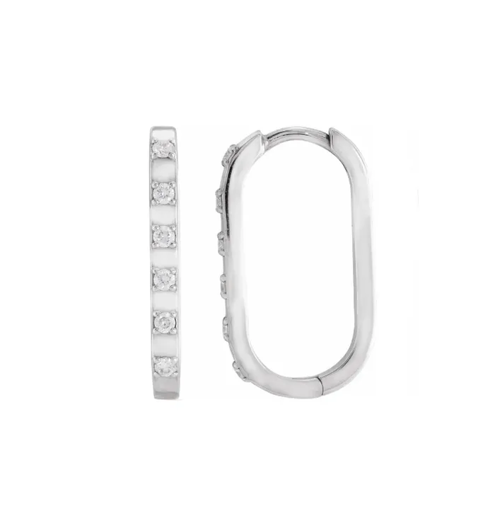 Everyday High Polished Alternating Diamond 20mm Hoops RACHEL LYNN CHICAGO Earrings