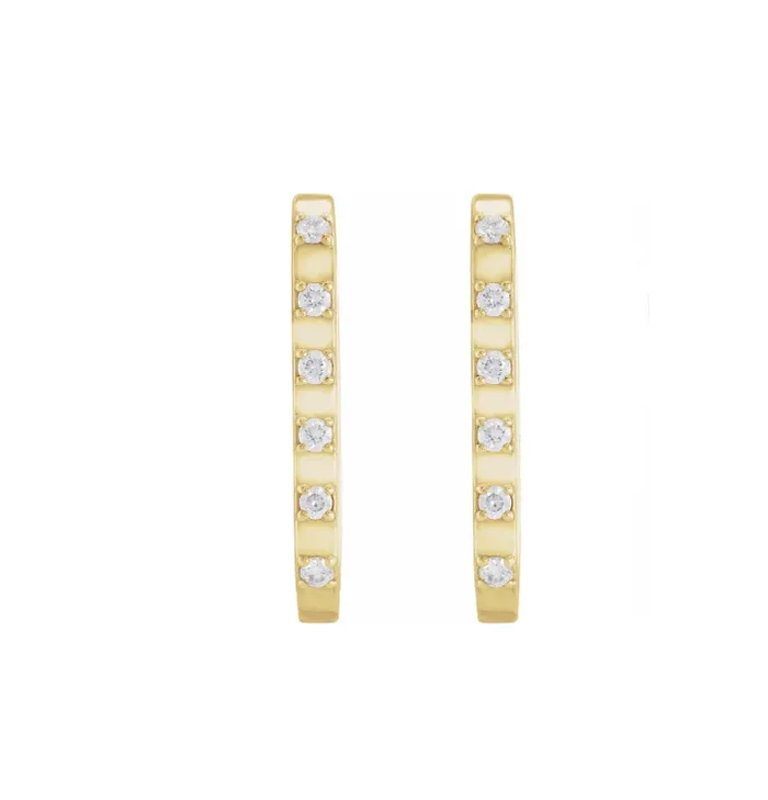 Everyday High Polished Alternating Diamond 20mm Hoops RACHEL LYNN CHICAGO Earrings
