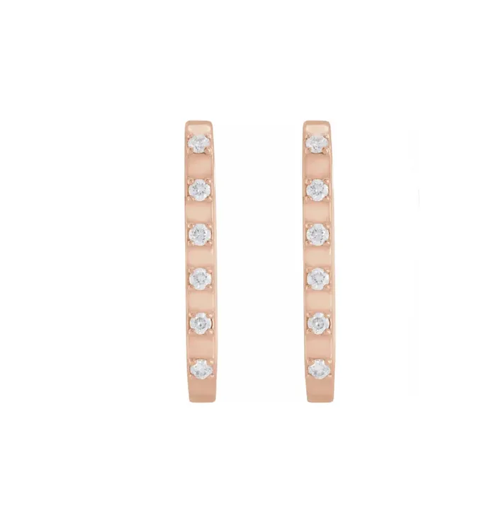 Everyday High Polished Alternating Diamond 20mm Hoops RACHEL LYNN CHICAGO Earrings