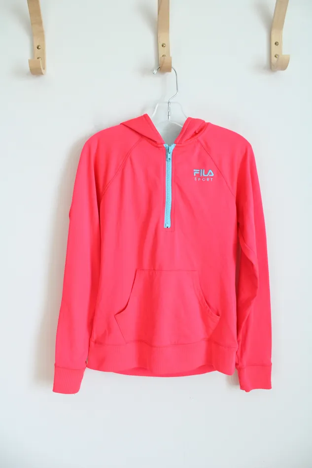Fila Sport Hot Pink Quarter Zip Hoodie Youth M 1012 Fila Earrings