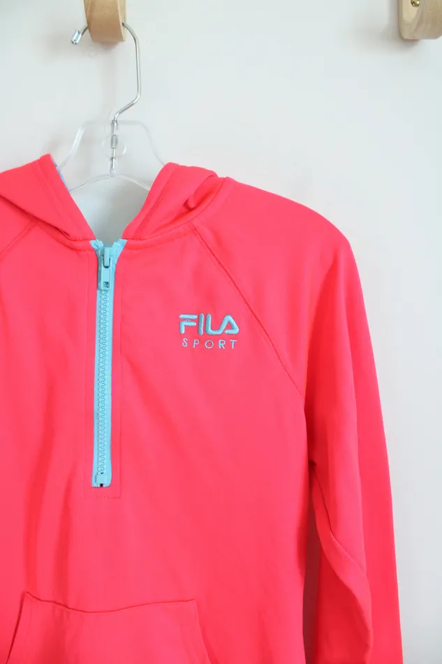 Fila Sport Hot Pink Quarter Zip Hoodie Youth M 1012 Fila Earrings