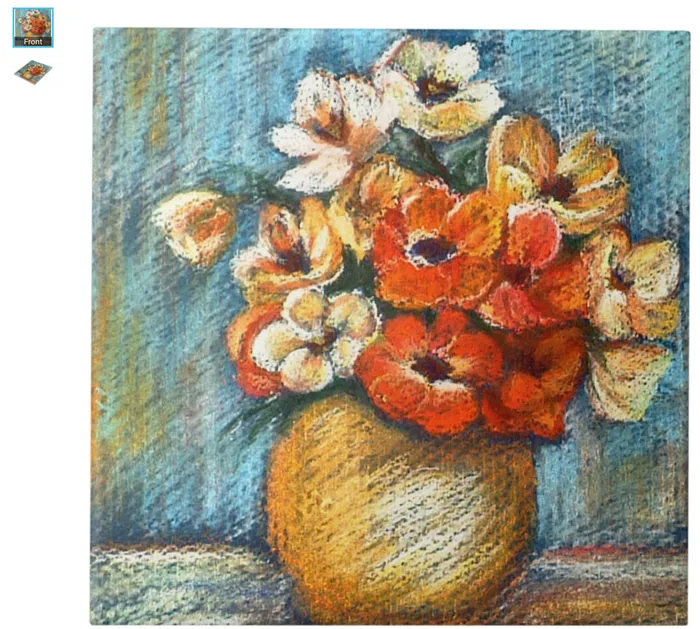 Floral Bouquet Ceramic Tile Portraits by NC Rings