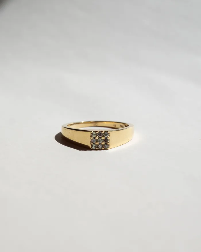 Foe Dear Rings Duetto Signet Ring Green Salt and Pepper