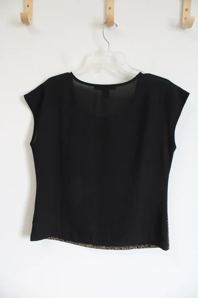 Forever 21 Black Gold Metallic Top S Forever 21 Necklaces