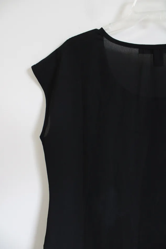 Forever 21 Black Gold Metallic Top S Forever 21 Necklaces