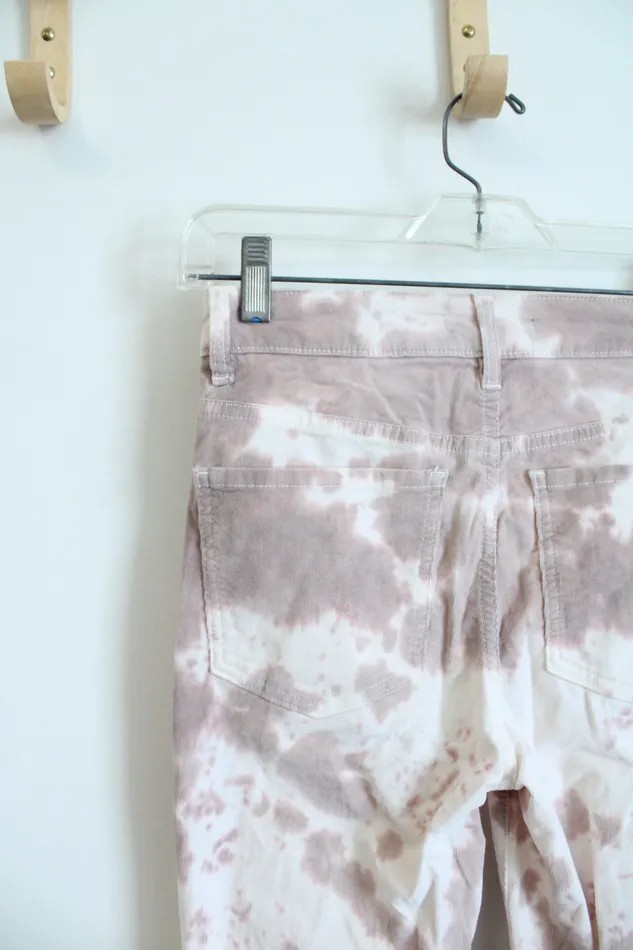 Forever 21 Forever 21 Pink White TieDyed Corduroy Flare Leg Pants S Rings