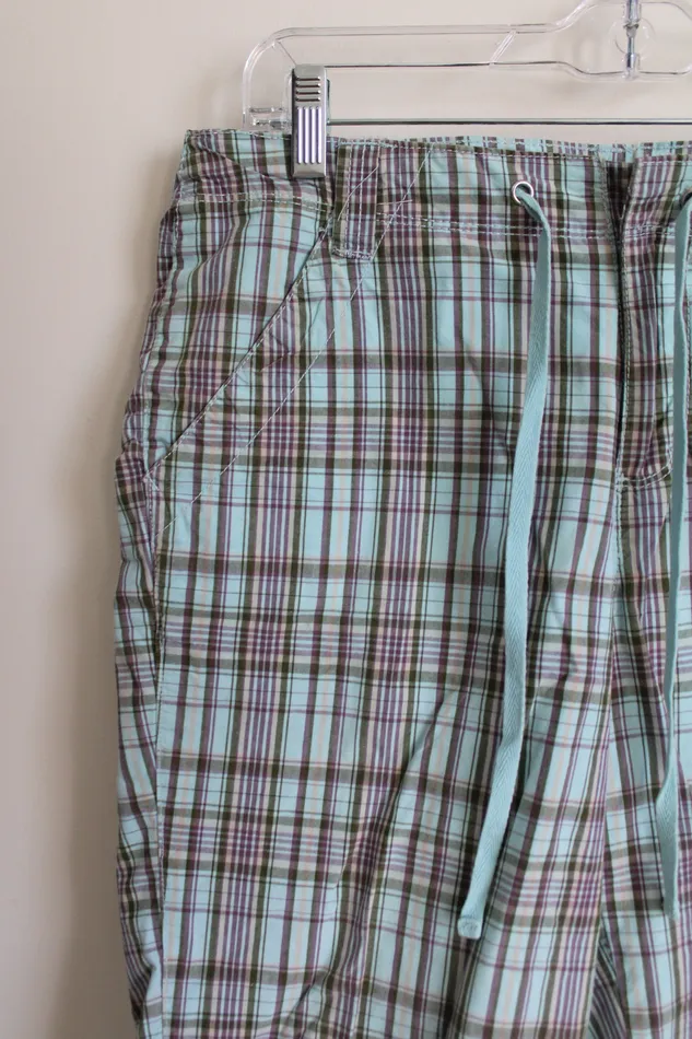French Cuff Blue Plaid Shorts 6 French Cuff Earrings