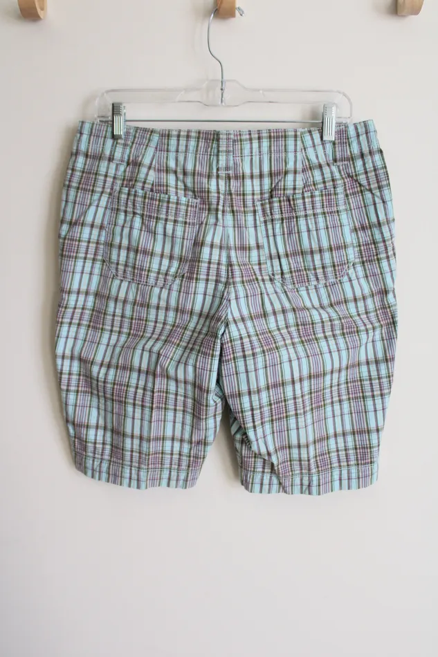 French Cuff Blue Plaid Shorts 6 French Cuff Earrings