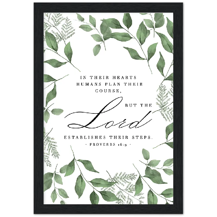 Gelato Earrings Proverbs 169 Leaves Border Matte Poster Wooden Frame A4