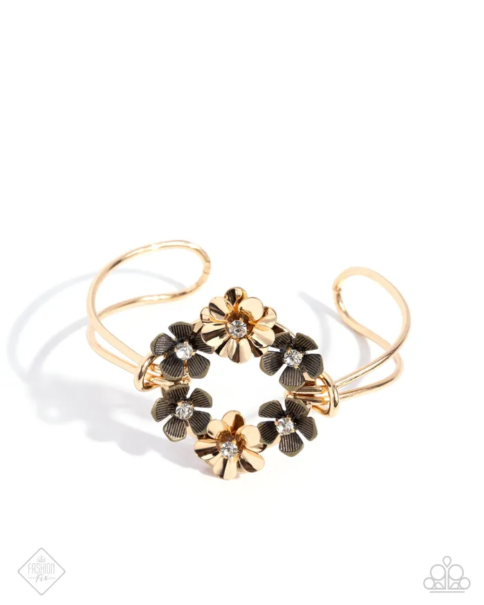 Genuine Garden Gold Paparazzi Accessories Earrings