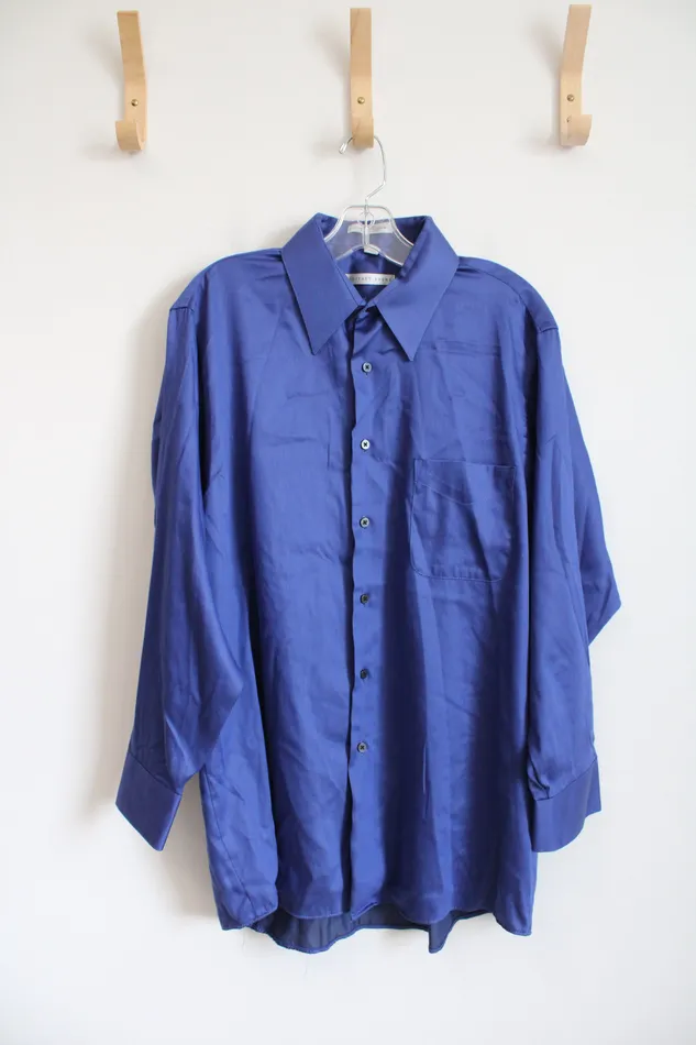 Geoffrey Beene Wrinkle Free Blue Sateen Button Down Shirt L Geoffrey Beene Rings Geoffrey Beene Wrinkle Free Blue Sateen Button Down Shirt L Geoffrey Beene Rings