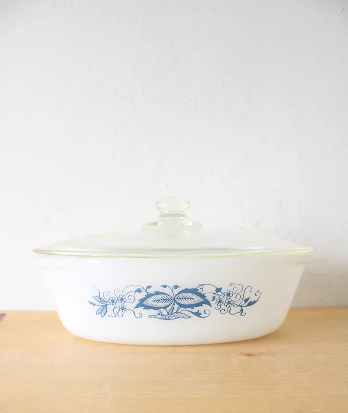 Glasbake Rings Glasbake J235 1 Quart Blue Covered Baking Dish