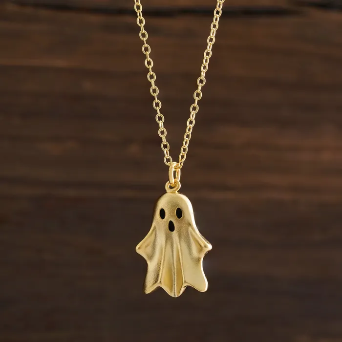Gold Spooky Ghost Necklace Chadds Ford Jewelry Necklaces