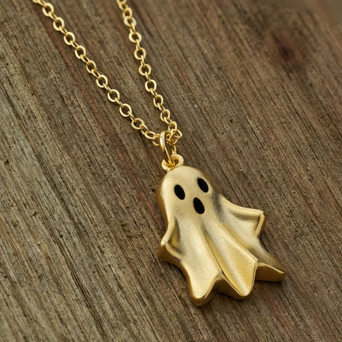 Gold Spooky Ghost Necklace Chadds Ford Jewelry Necklaces