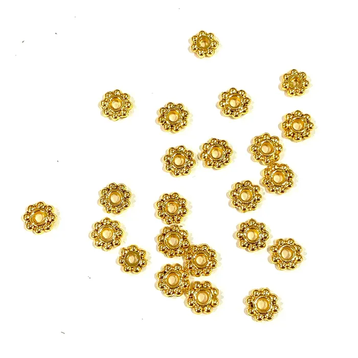 Gold Wheel Spacers 6mm 22K Gold Plated Wheel Spacers 25 pcs in a pack Peppy Beads Earrings Gold Wheel Spacers 6mm 22K Gold Plated Wheel Spacers 25 pcs in a pack Peppy Beads Earrings