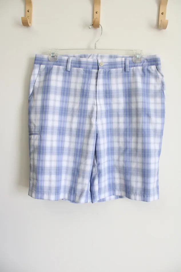 Grand Slam Blue and White Plaid Shorts 38 Grand Slam Rings