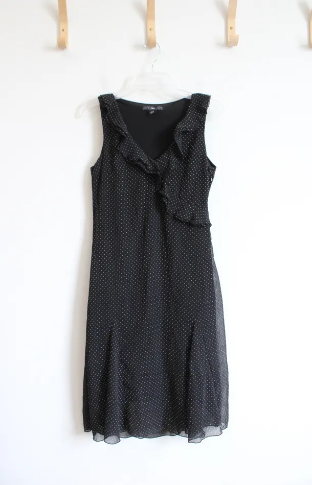 HM Rings HM Black White Dotted Ruffle Sleeveless Dress 10
