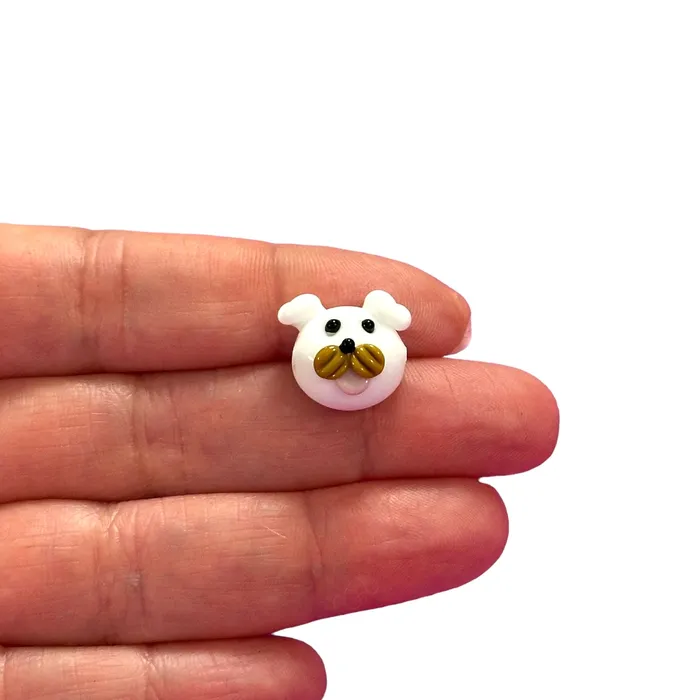 Hand Made Murano Glass Dog Charm Peppy Beads Charm Necklaces