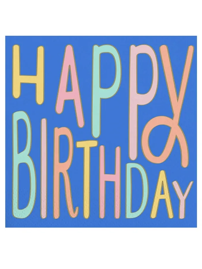 Happy Birthday Slant Cocktail Napkins Slant Collections Rings