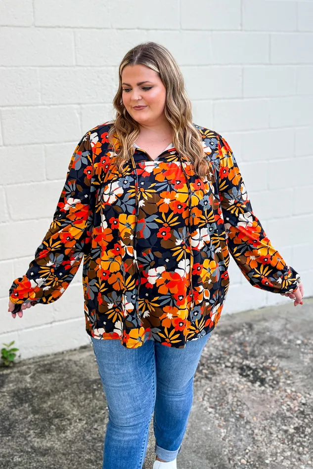 Haptics Rings Look For Change Floral Top Black