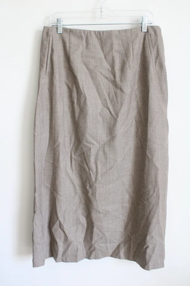Harve Benard Tan White Herringbone Wool Skirt 16 Harve Benard Rings