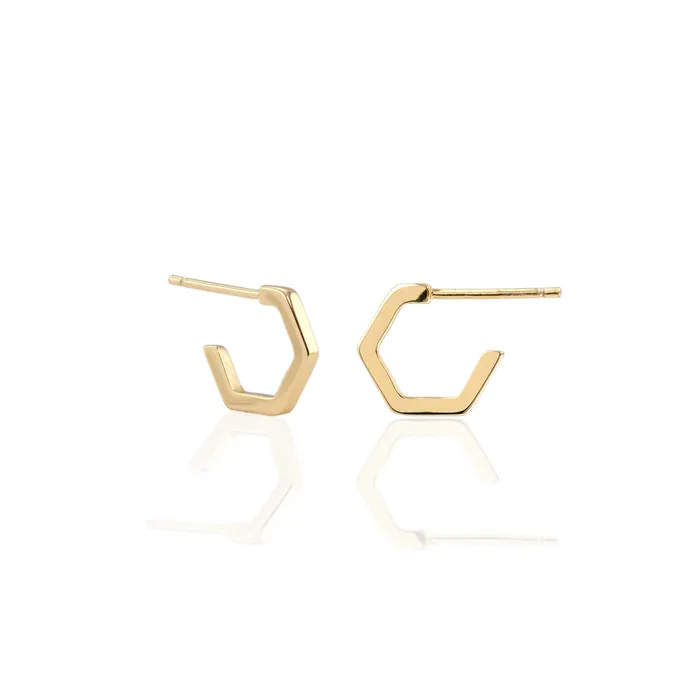 Hexagon Huggie Hoop Earrings kris nations Earrings