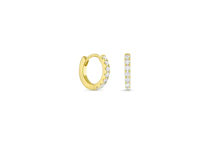 Honey Jewelry Co Earrings Diamond Huggie Hoop Earrings