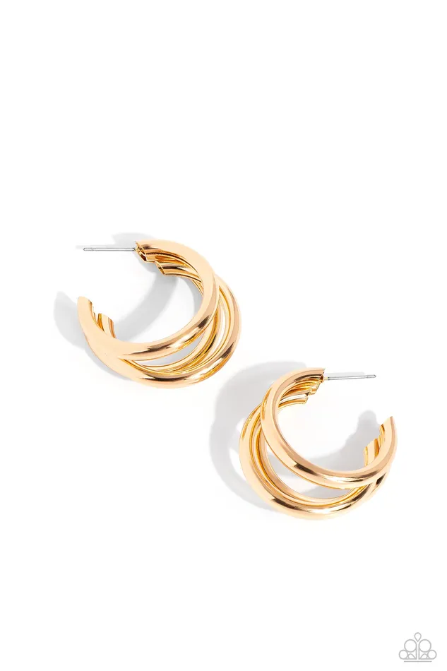 HOOP of the Day Gold Paparazzi Accessories Earrings