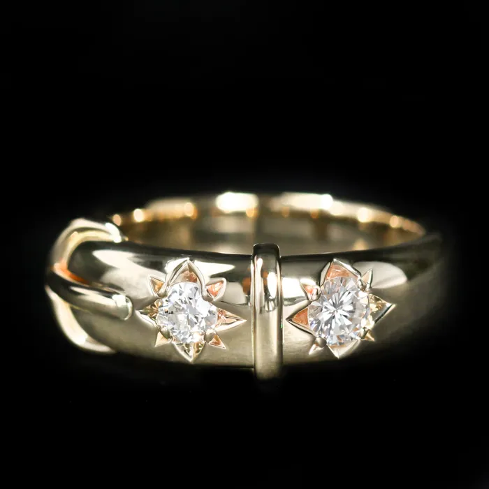 Immaculate Jewelry Rings 14K Yellow Gold 032 CTW Diamond Buckle Ring