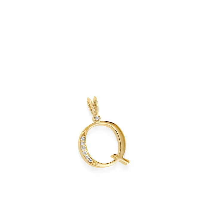 Initial Q Diamond Medallion Pendant John Atencio Necklaces