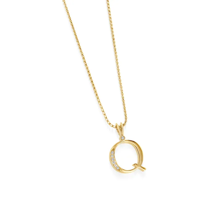 Initial Q Diamond Medallion Pendant John Atencio Necklaces