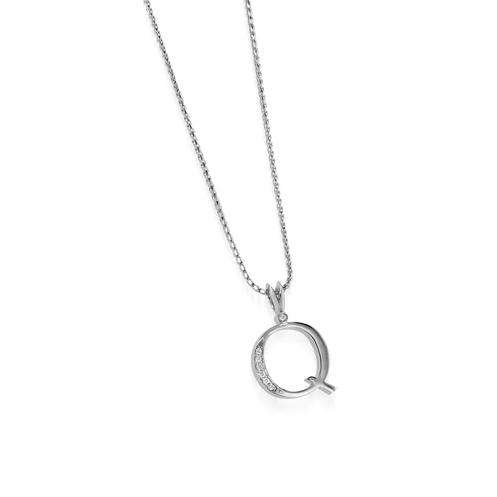 Initial Q Diamond Medallion Pendant John Atencio Necklaces
