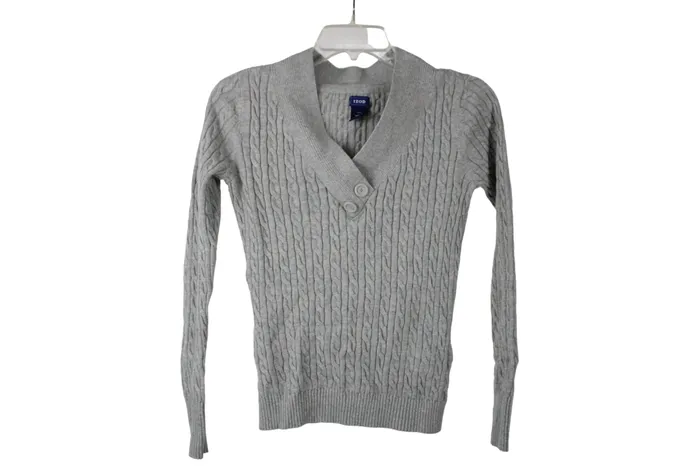 Izod Izod Gray Cable Knit Sweater S Earrings