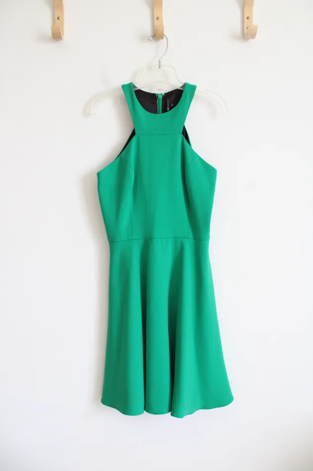 Jay Godfrey Earrings Jay Godfrey HighNeck Fit Flare Green Dress 0