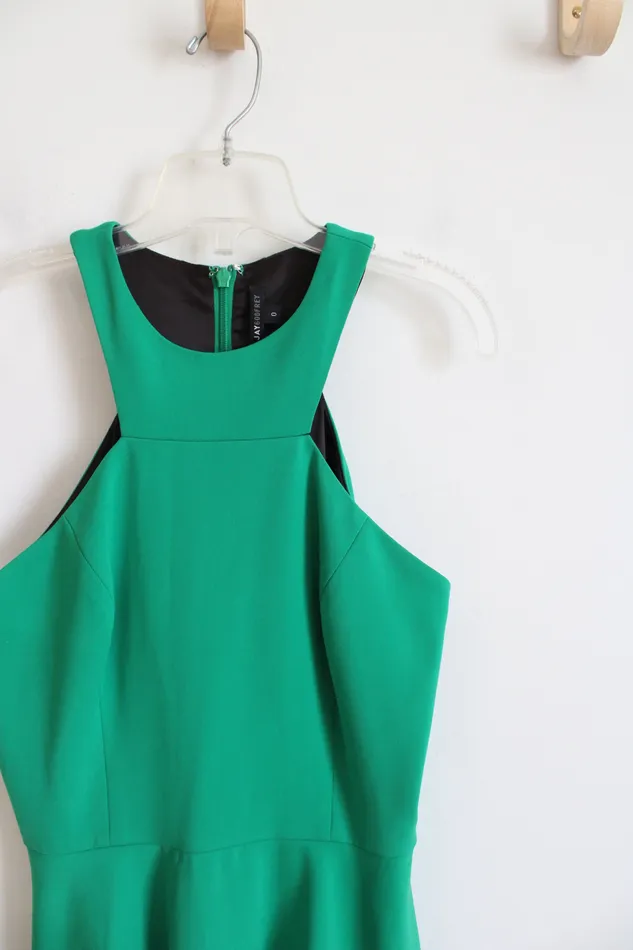Jay Godfrey Earrings Jay Godfrey HighNeck Fit Flare Green Dress 0