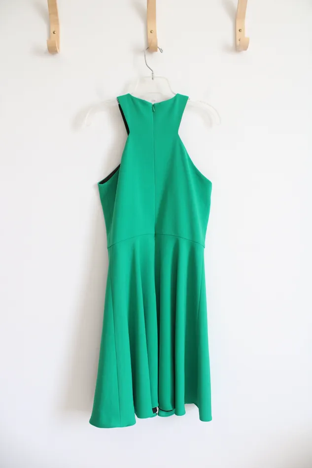 Jay Godfrey Earrings Jay Godfrey HighNeck Fit Flare Green Dress 0