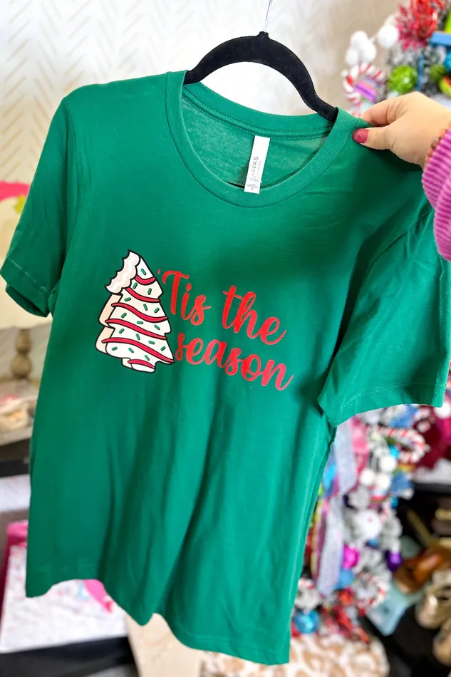 JL Franklins Necklaces Tis The Season Little Debbie Graphic Tee Green
