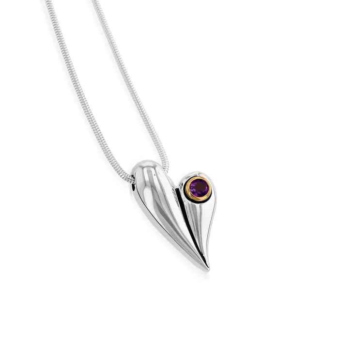John Atencio Necklaces Endearment Gemstone Heart Pendant Necklace