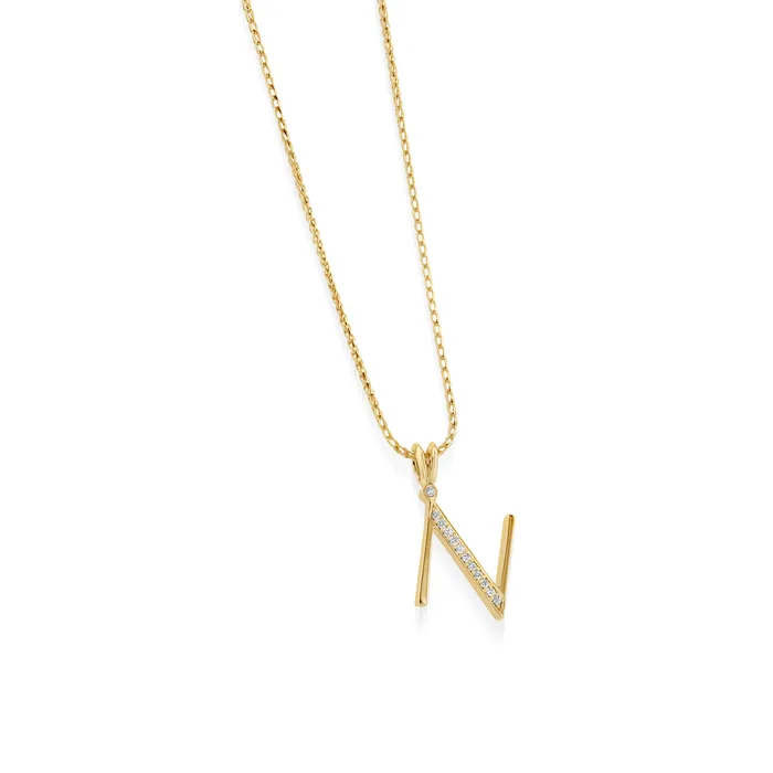 John Atencio Necklaces Initial N Diamond Medallion Pendant