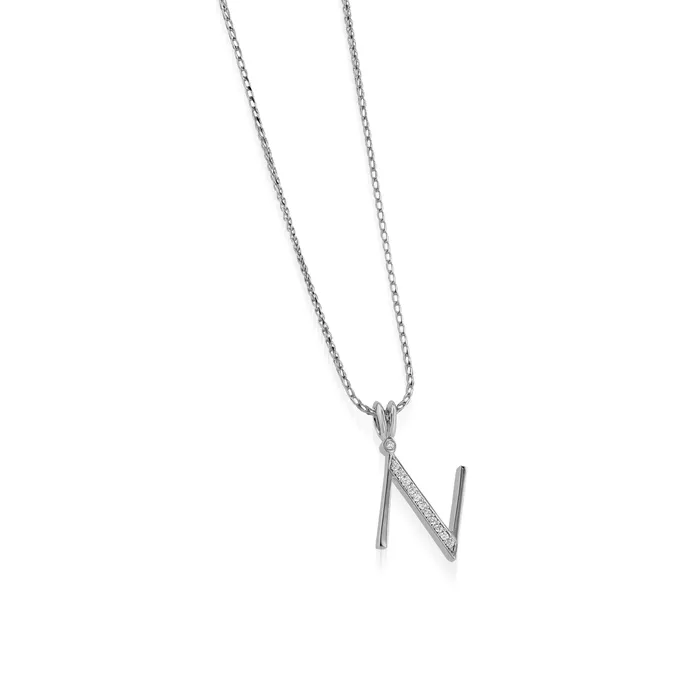 John Atencio Necklaces Initial N Diamond Medallion Pendant