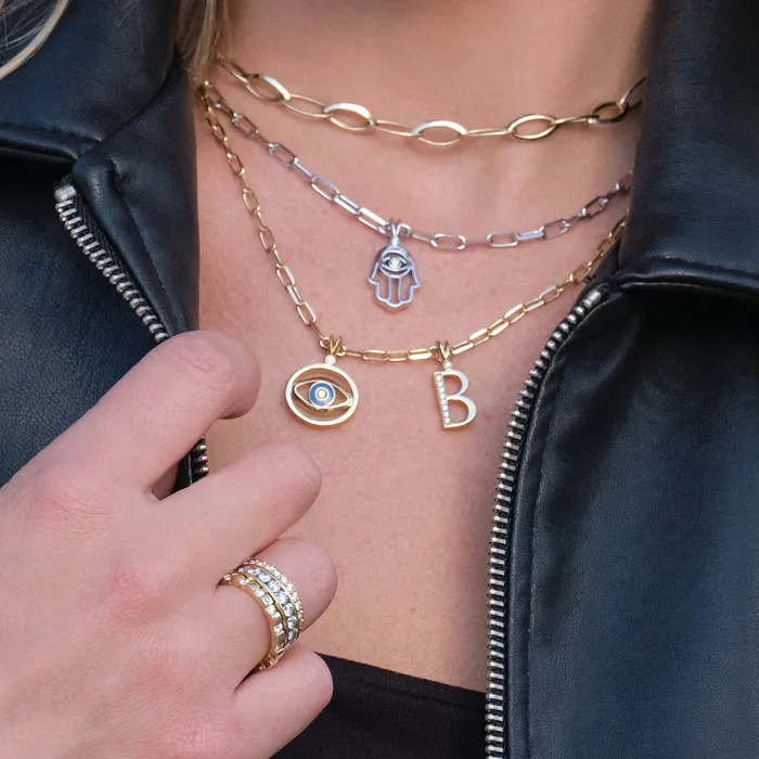 John Atencio Necklaces Initial N Diamond Medallion Pendant