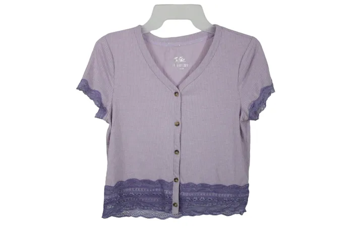 Jsutice Purple Rib Top 14 Justice Earrings