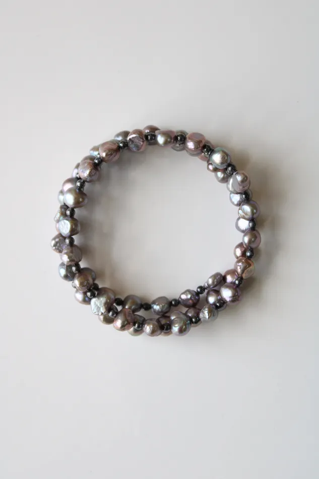 Jubilee Thrift Bracelets Genuine Purple Baroque Pearl Memory Wire Stacked Bracelet Jubilee Thrift Bracelets Genuine Purple Baroque Pearl Memory Wire Stacked Bracelet