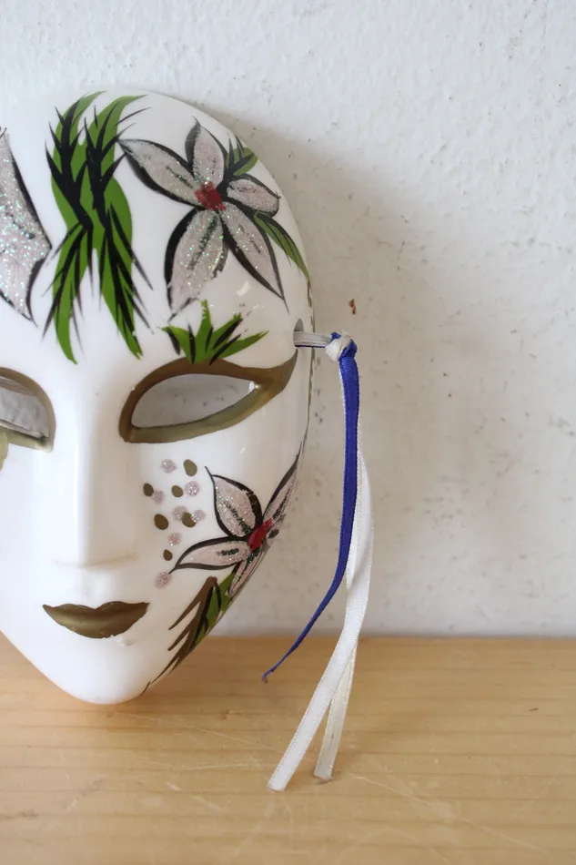Jubilee Thrift Ceramic Hand Painted Small Face Mask Earrings