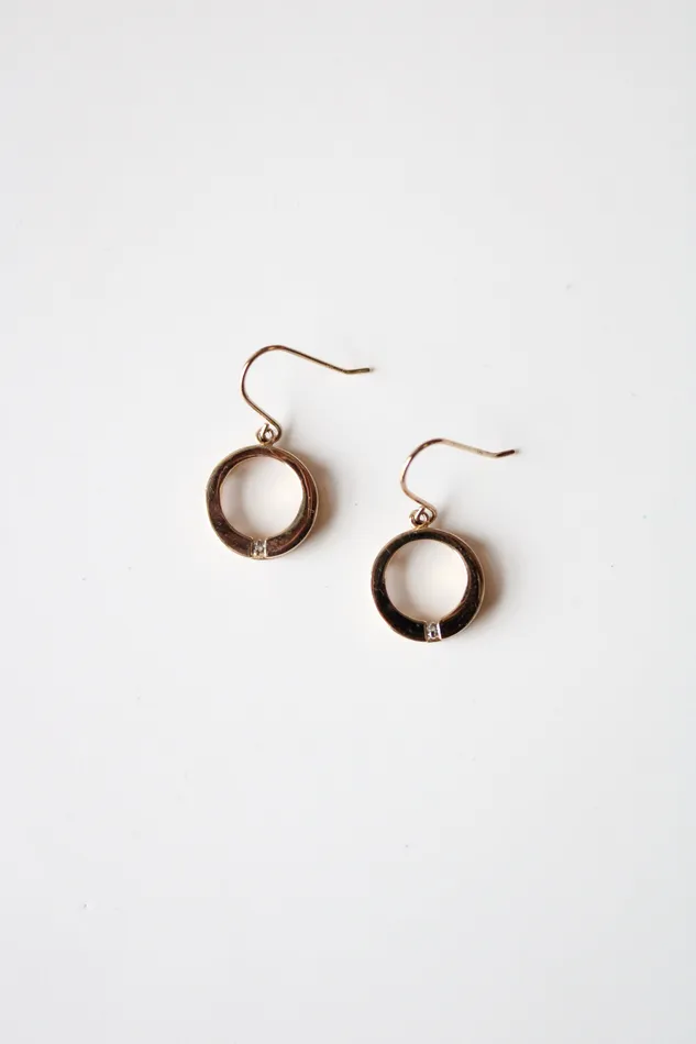 Jubilee Thrift Gold Tone Sterling Silver Circle Earrings Earrings