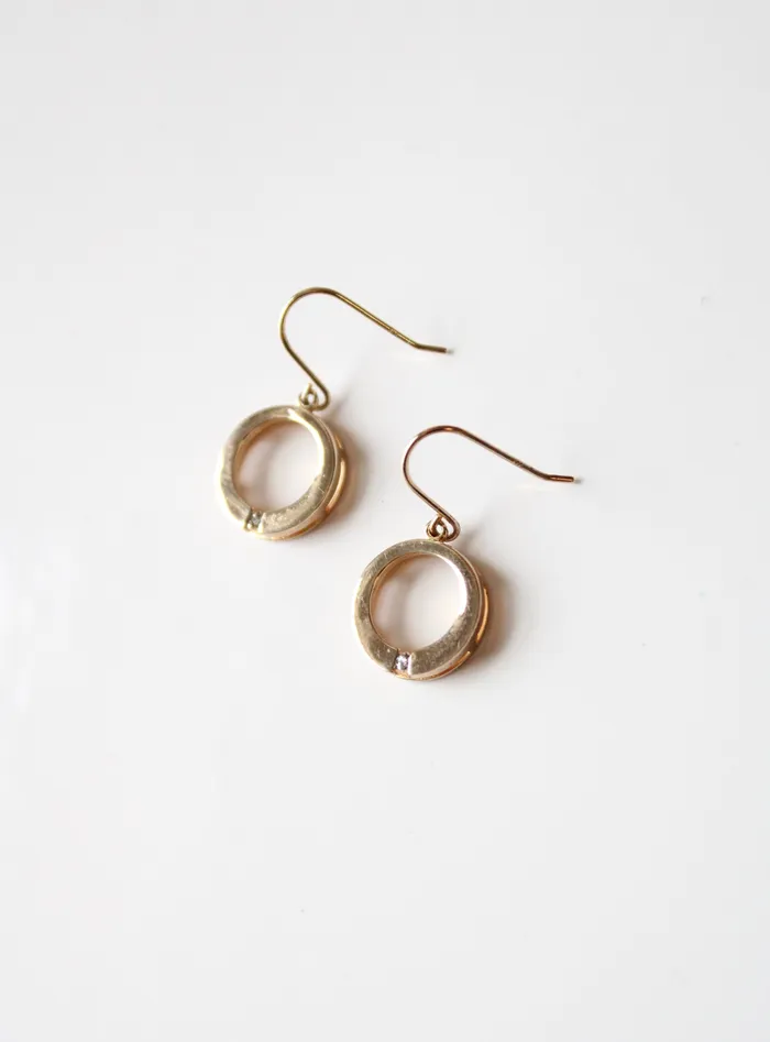 Jubilee Thrift Gold Tone Sterling Silver Circle Earrings Earrings